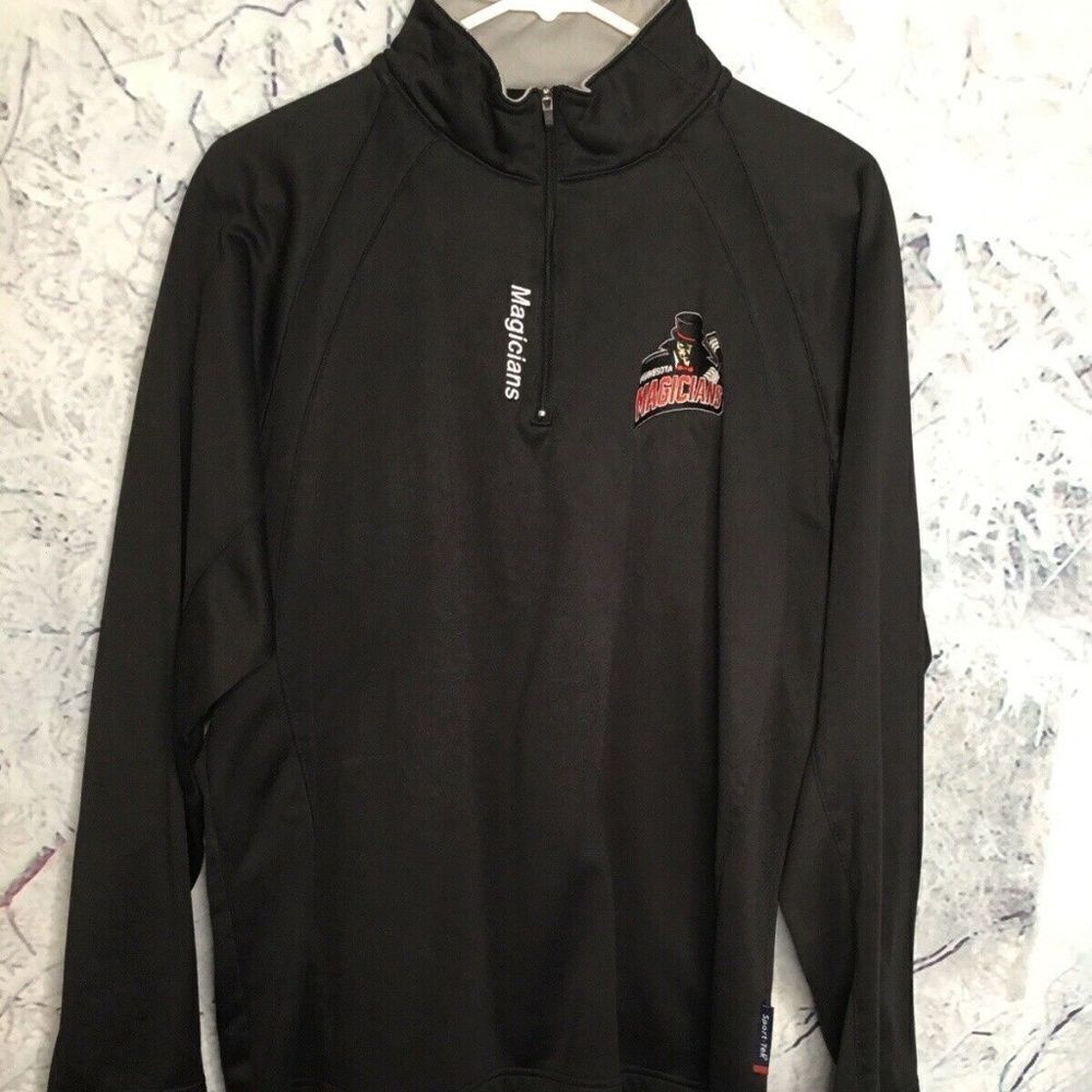 General Sports Men's Black Magicans MN 1/3 Zip  Long Sleeve Sweatshirt Size M
